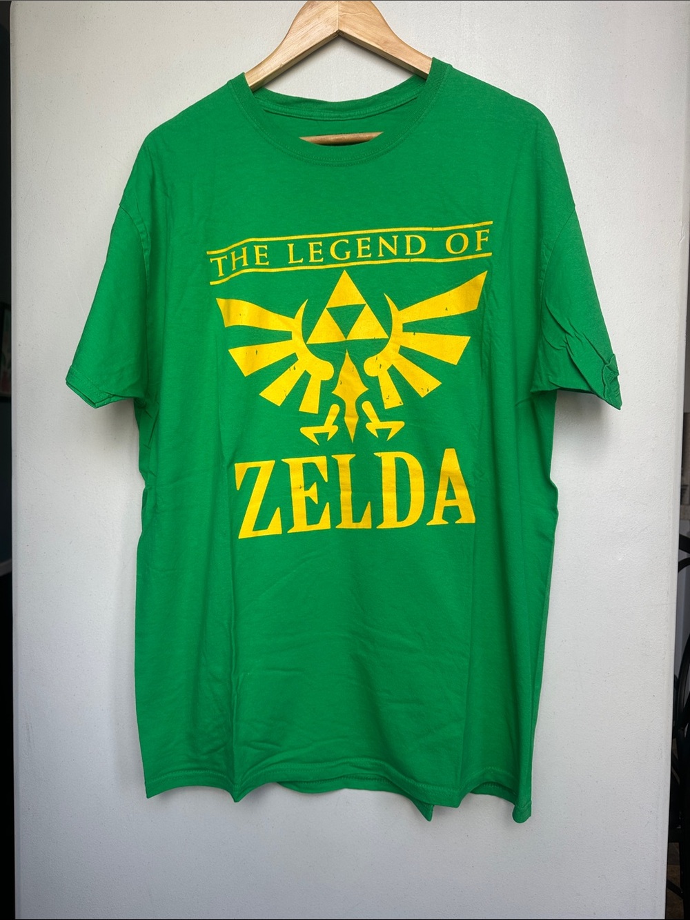 Nintendo Green Tee with Yellow Zelda Crest